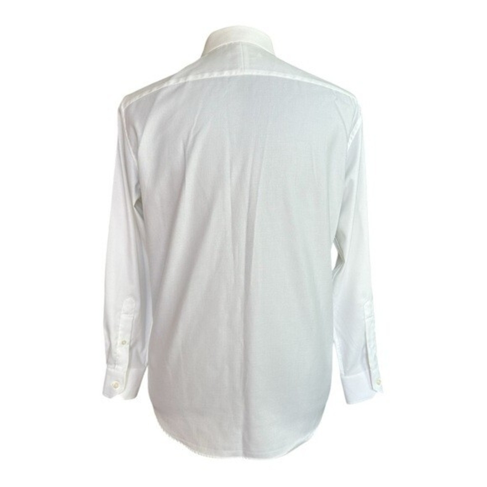 ENZO Men’s White Cotton Button Front Long Sleeve Dress Shirt Custom Fit Size M - Picture 4 of 7